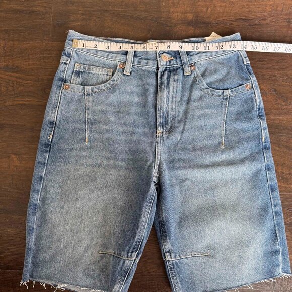Free People We The Free Ghost Town Denim Shorts 100% Cotton Blue‎ Size 27 - Picture 10 of 14